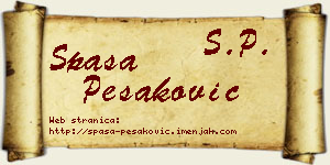 Spasa Pešaković vizit kartica